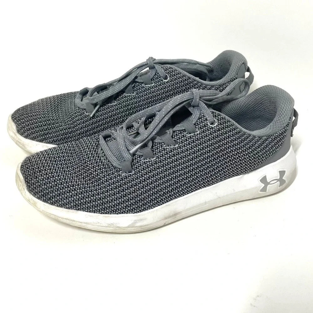 Under Armour Womens Ripple Metallic Grey Sneakers Size 9.5